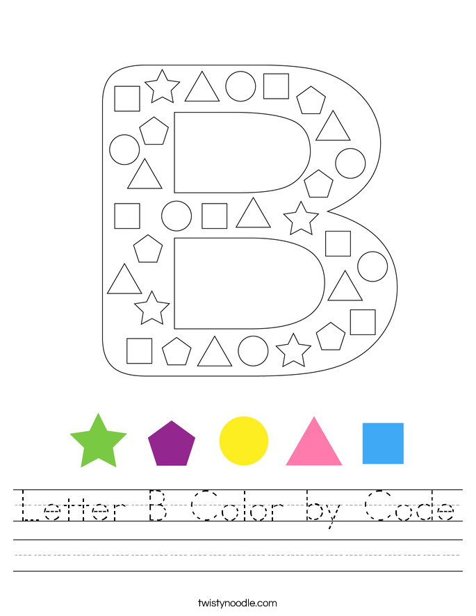 Letter B Color by Code Worksheet