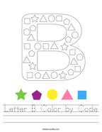 Letter B Color by Code Handwriting Sheet