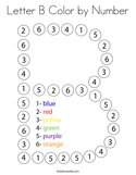Letter B Color by Number Coloring Page