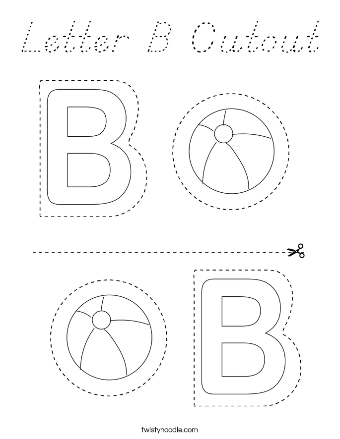 Letter B Cutout Coloring Page