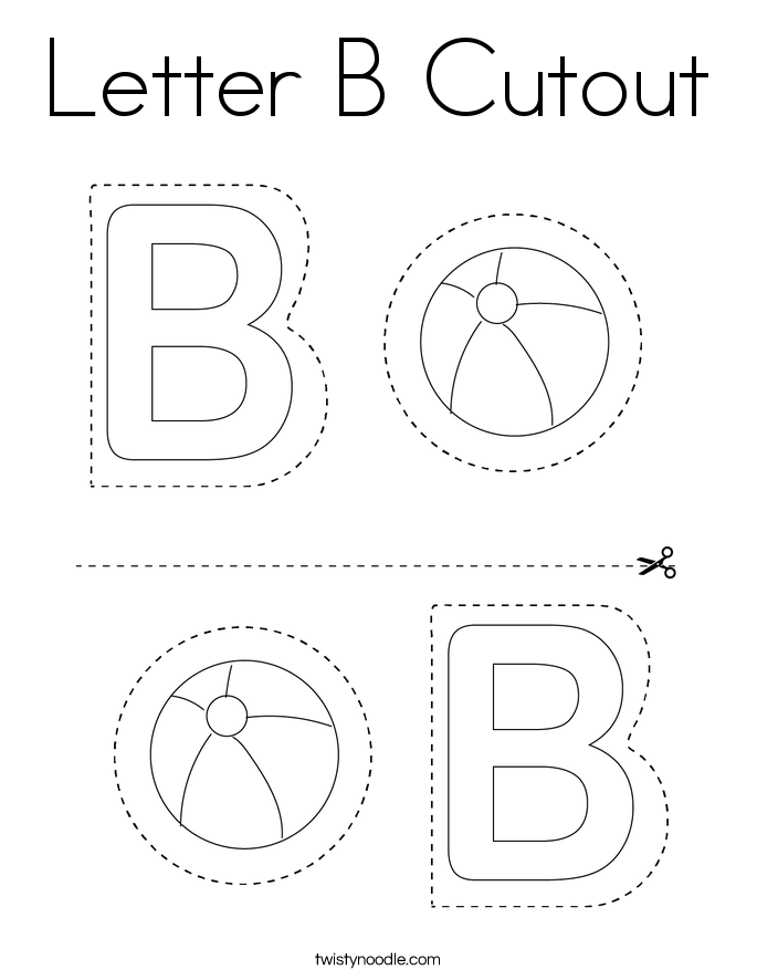 Letter B Cutout Coloring Page