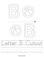 Letter B Cutout Handwriting Sheet