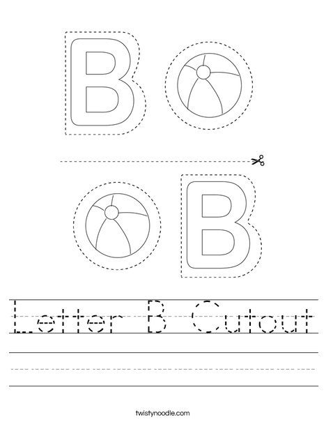 Letter B Cutout Worksheet
