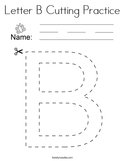 Letter B Cutting Practice Coloring Page