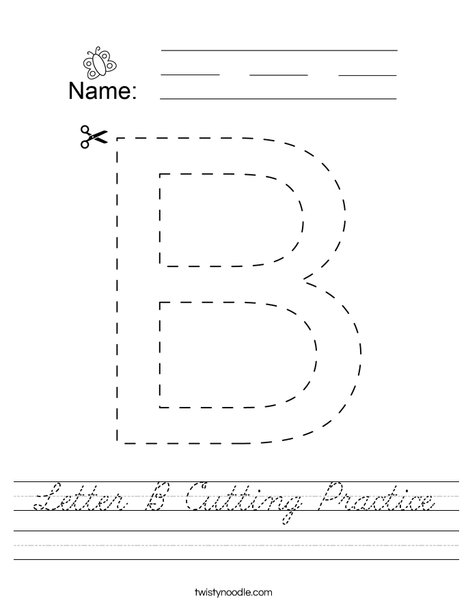 Letter B Cutting Practice Worksheet