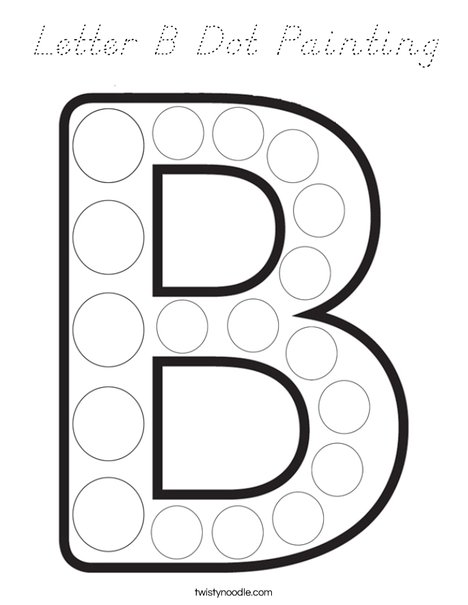 Letter B Dot Painting Coloring Page