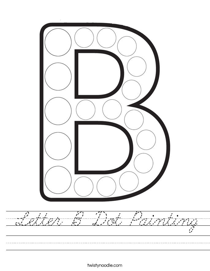 Letter B Dot Painting Worksheet
