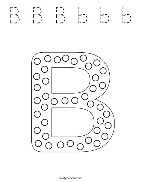 Letter B Dots Coloring Page
