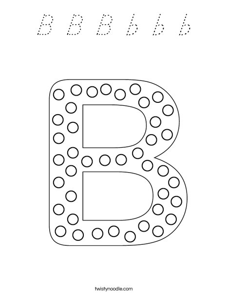 Letter B Dots Coloring Page