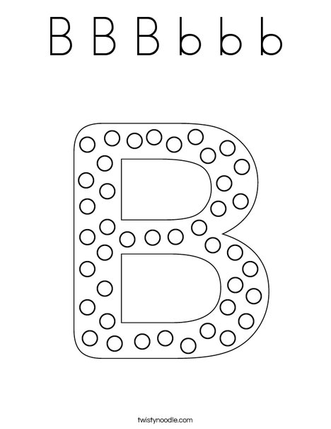 Letter B Dots Coloring Page