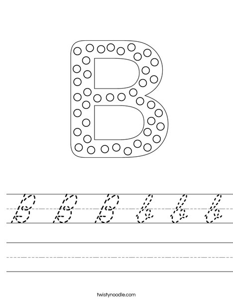 Letter B Dots Worksheet