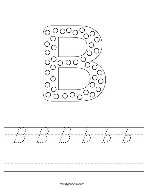 Letter B Dots Worksheet