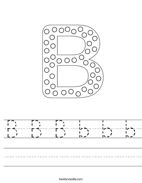Letter B Dots Worksheet