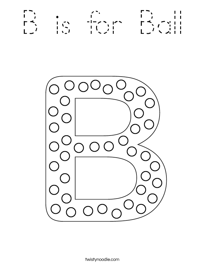 B is for Ball Coloring Page