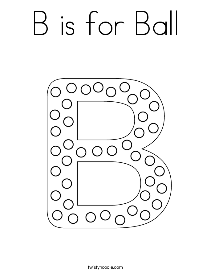 B is for Ball Coloring Page