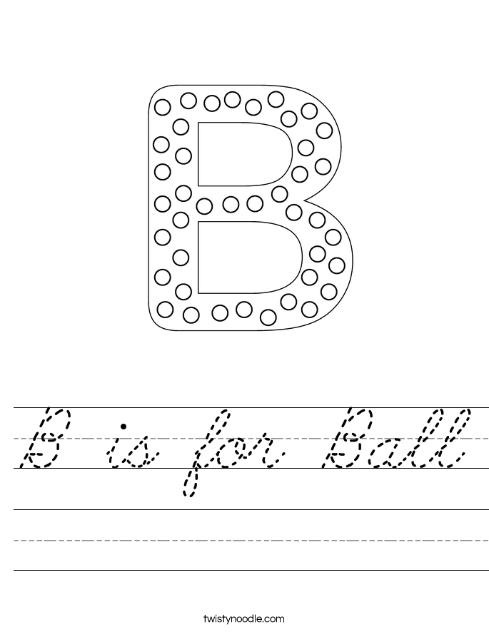 B is for Ball Worksheet