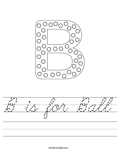 Letter B Dots Worksheet