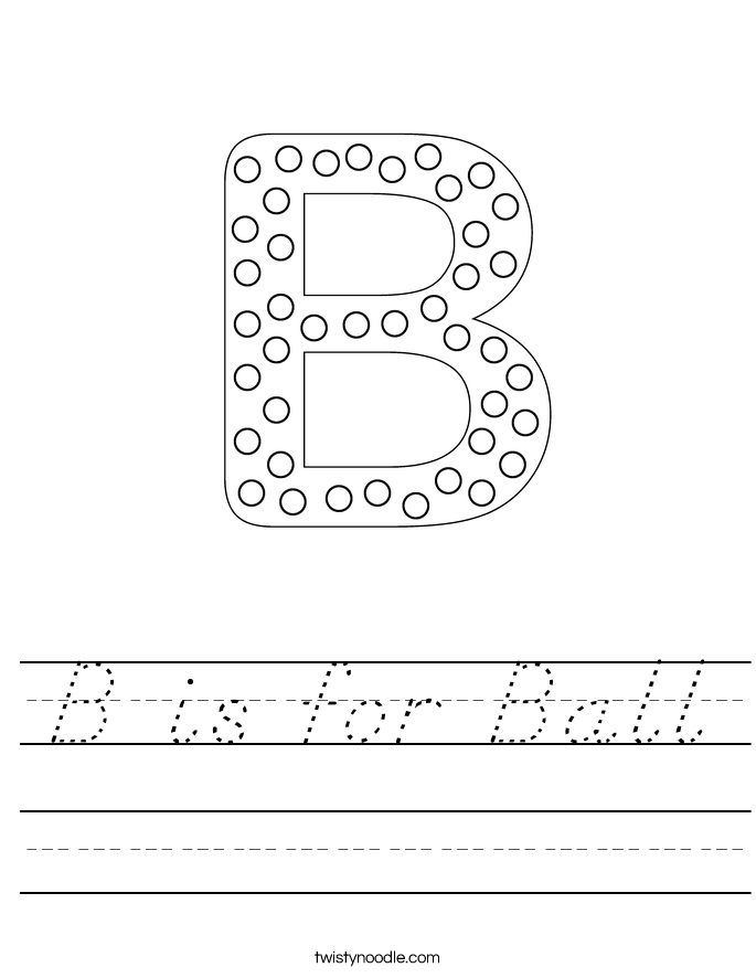 B is for Ball Worksheet
