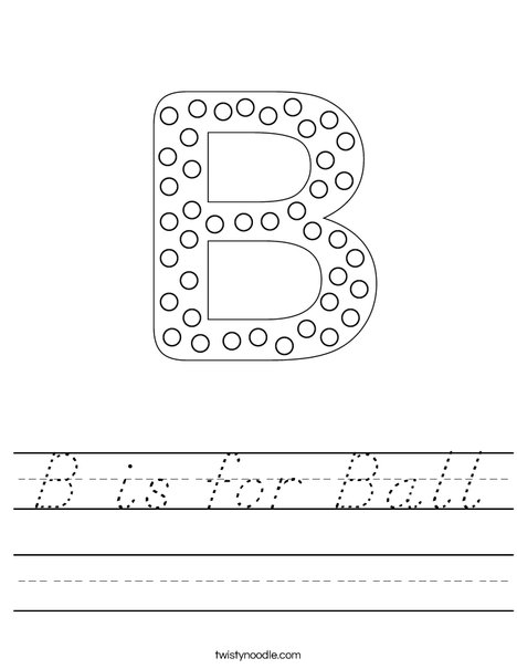 Letter B Dots Worksheet