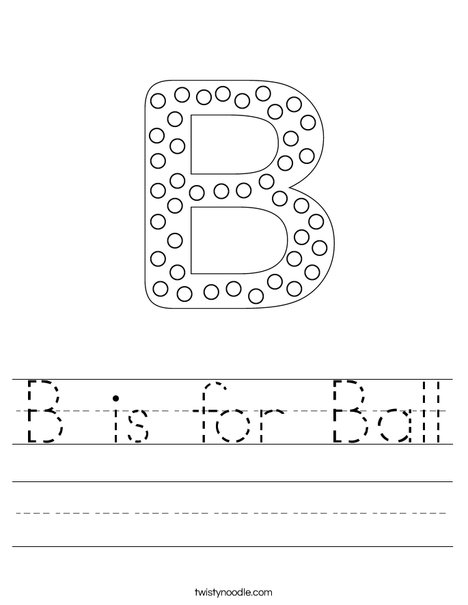 Letter B Dots Worksheet