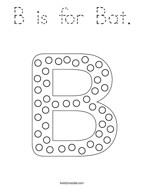 Letter B Dots Coloring Page