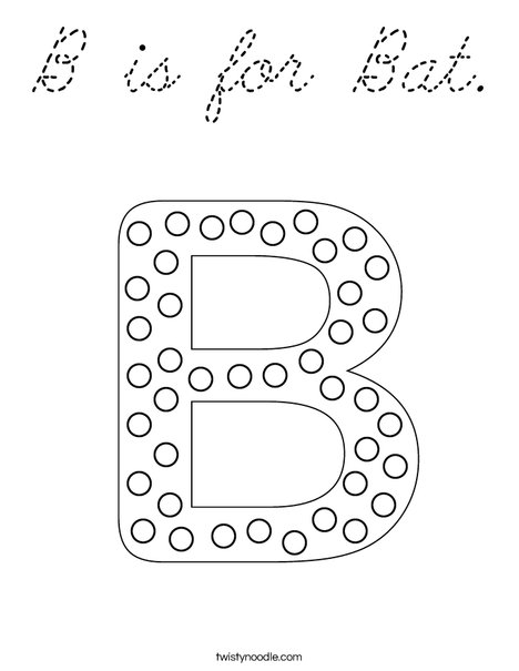 Letter B Dots Coloring Page