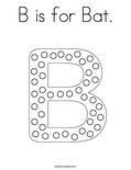 B is for Bat. Coloring Page
