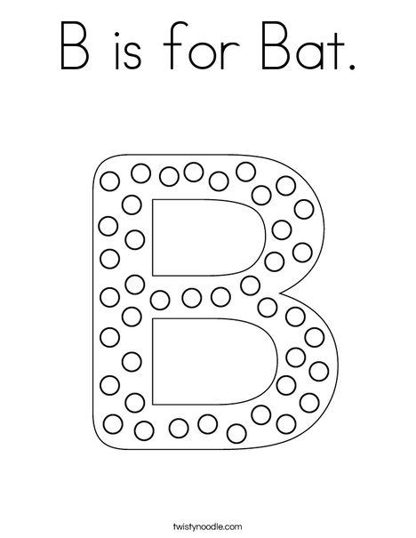 Letter B Dots Coloring Page