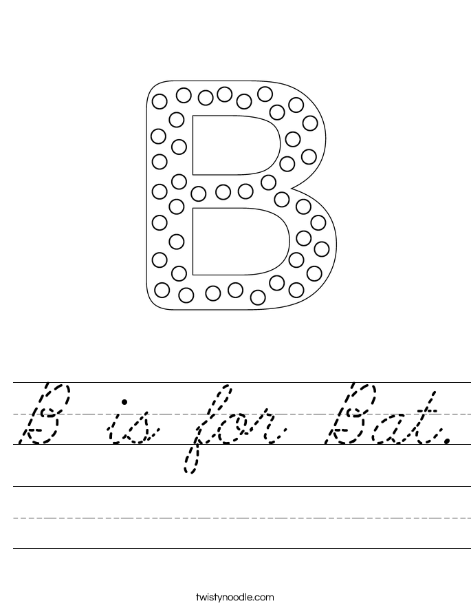 B is for Bat. Worksheet