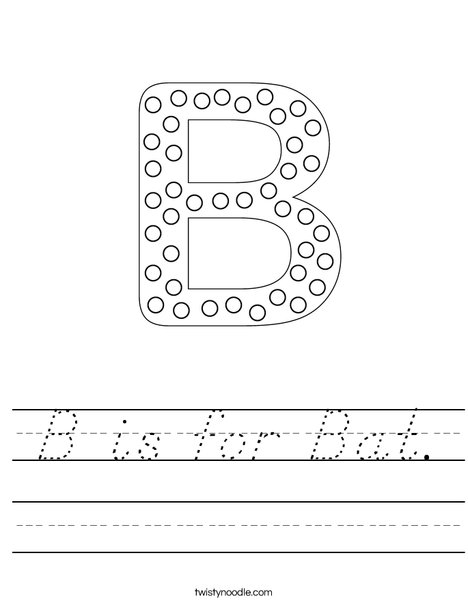 Letter B Dots Worksheet