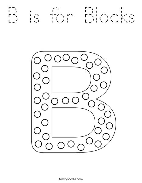 Letter B Dots Coloring Page