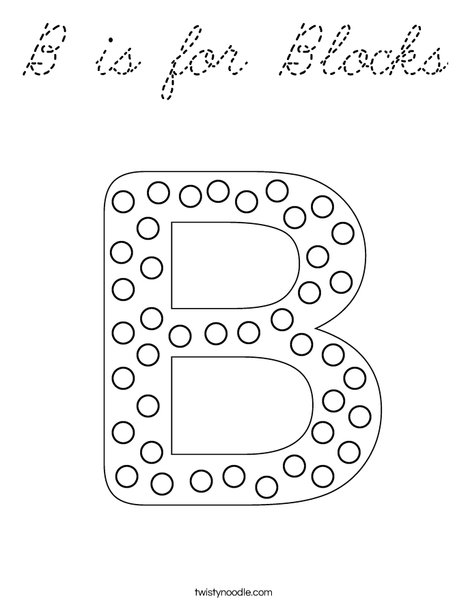 Letter B Dots Coloring Page