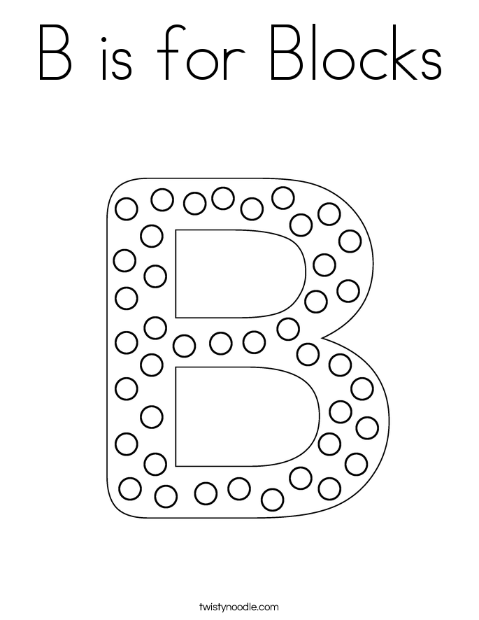 B is for Blocks Coloring Page