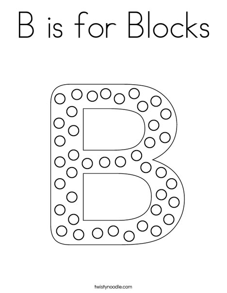 Letter B Dots Coloring Page