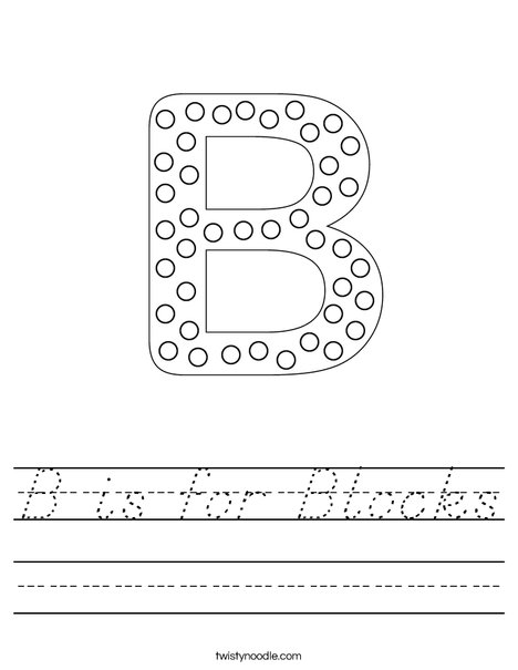 Letter B Dots Worksheet