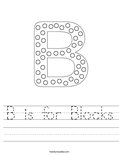 B is for Blocks Worksheet