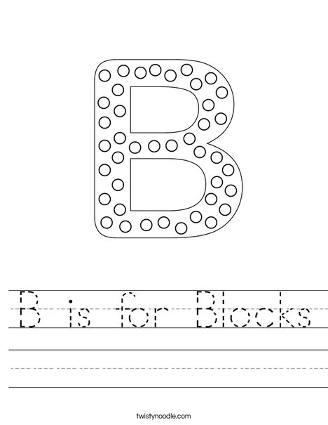 Letter B Dots Worksheet