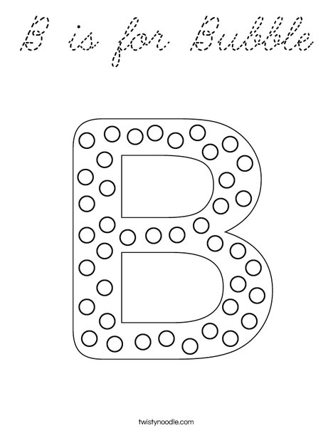 Letter B Dots Coloring Page