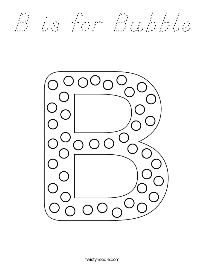 B is for Bubble Coloring Page