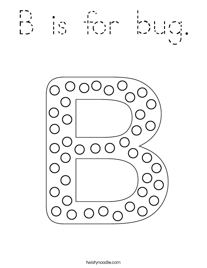 B is for bug. Coloring Page