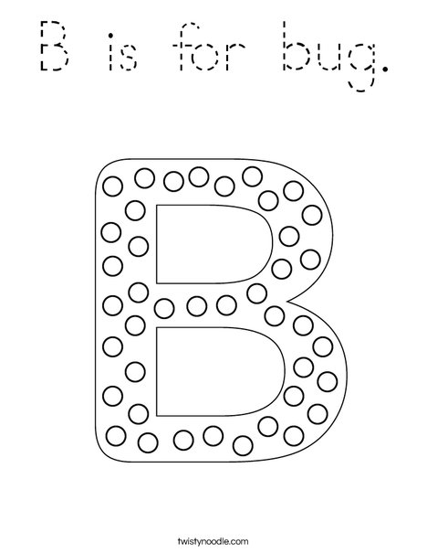 Letter B Dots Coloring Page