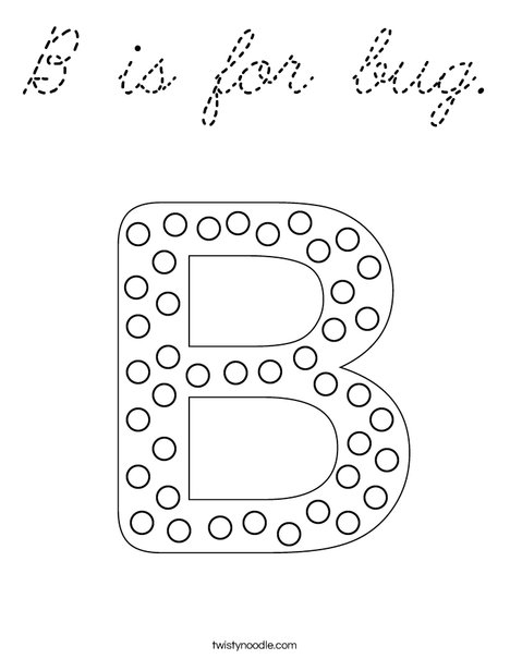 Letter B Dots Coloring Page