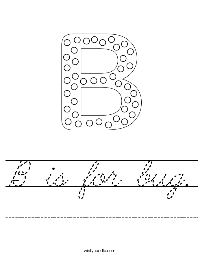 B is for bug. Worksheet