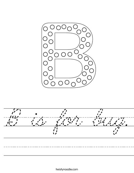 Letter B Dots Worksheet