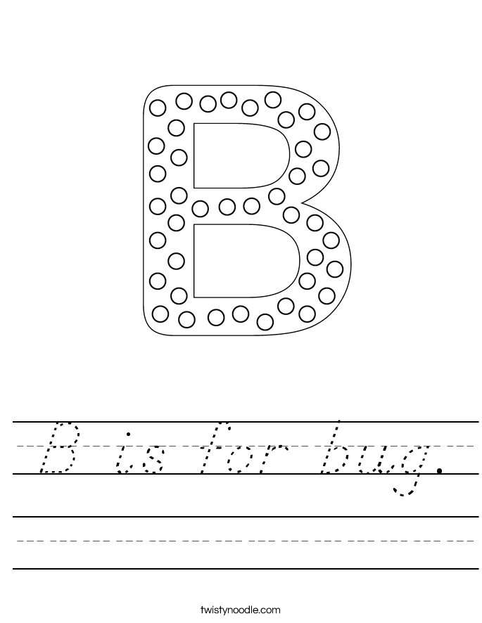 B is for bug. Worksheet