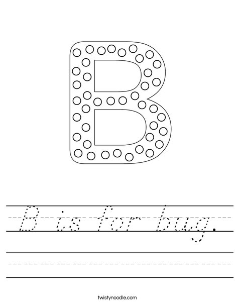 Letter B Dots Worksheet