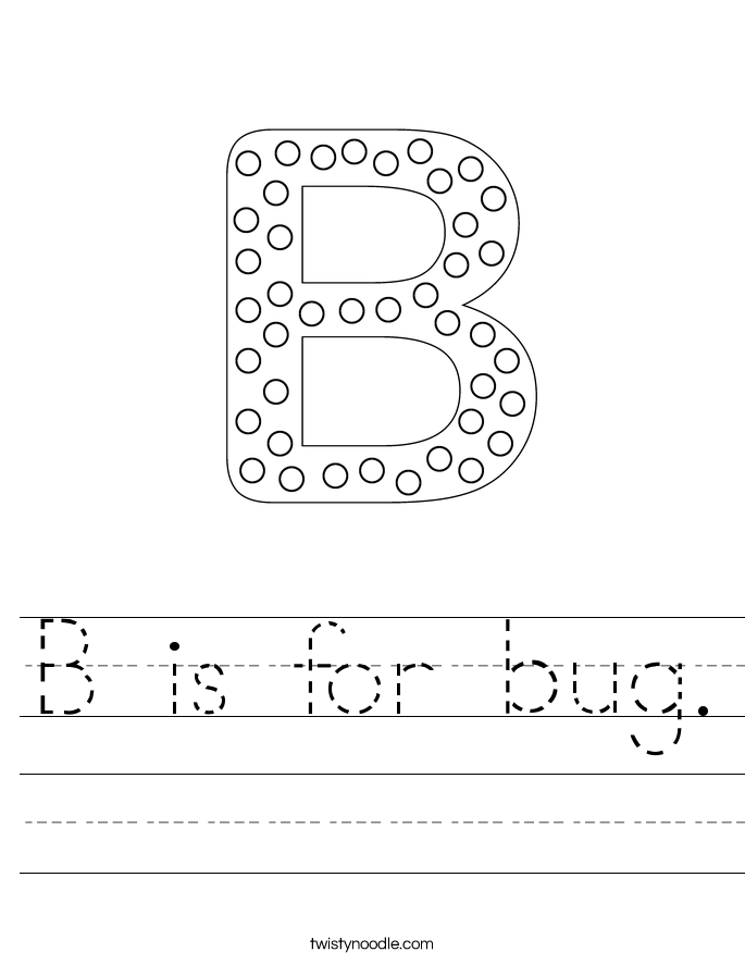 B is for bug. Worksheet