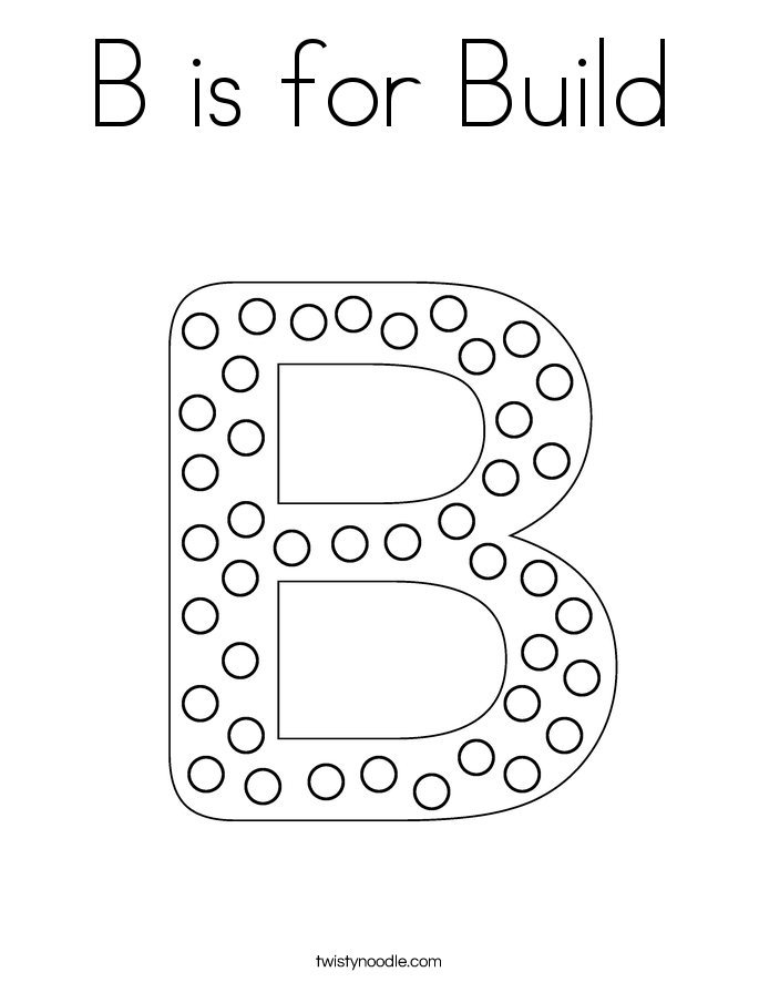 B is for Build Coloring Page