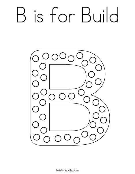 Letter B Dots Coloring Page