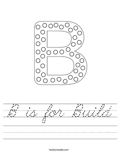 Letter B Dots Worksheet